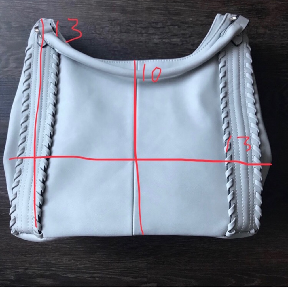 BOGO Stunning Light Grey Purse w Braid Detail - Picture 8 of 8